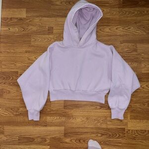 TNA Cozy AF Cropped Lavender Hoodie